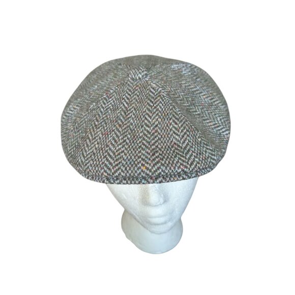 Wool Kangol Cap 504 Herringbone Flat Cap Harrods Vintage Preppy UK Heritage - Picture 4 of 7